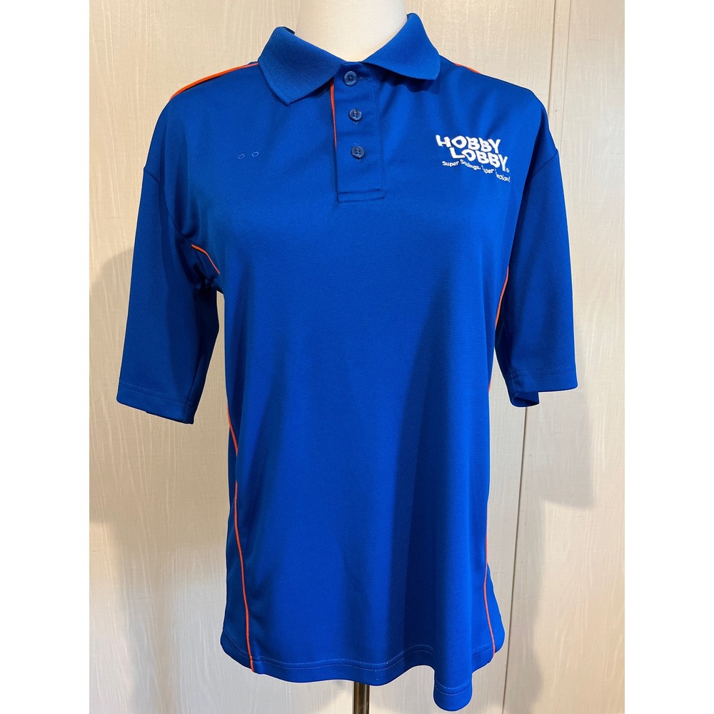 Hobby Lobby Employee Polo Shirt Blue Orange Sm